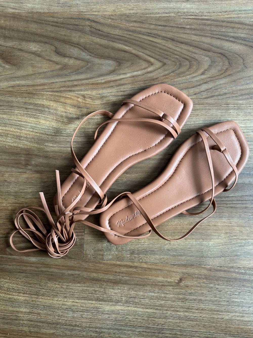 Madewell Carrie Lace Up Leather Sandals, Desert Camel, Sz 7.5 - Picture 4 of 8